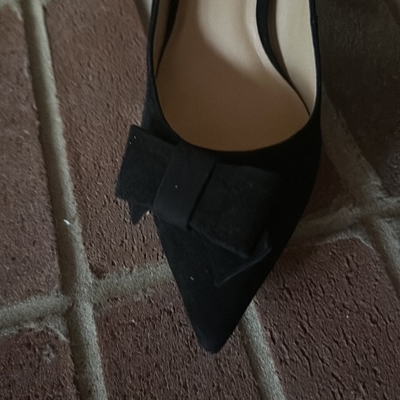 Talbots RSVP Erica Bow Black Suede Pointed Toe Shoes . Size 7. - Picture 3 of 7